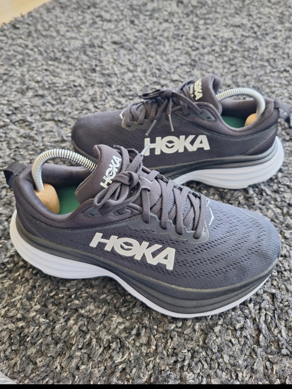 Hoka Women's Black and White Athletic Sneakers